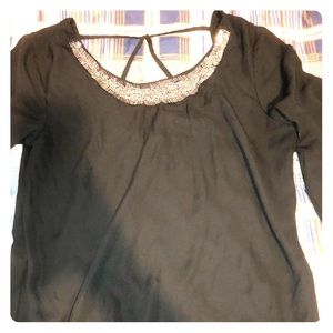 Black womens shirt with beads