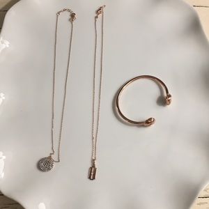 Chic ROSE GOLD necklace and bracelet gift set NEW