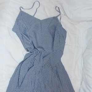 100% rayon old navy blue/white dress