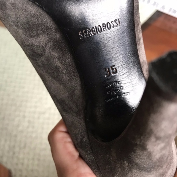 Sergio Rossi New $1198 Leather Peep Toe Pumps Heels - Picture 5 of 8