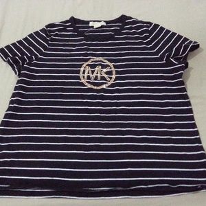 Womens Michael Kors Shirt 2X XXL 2XL Black Stripes