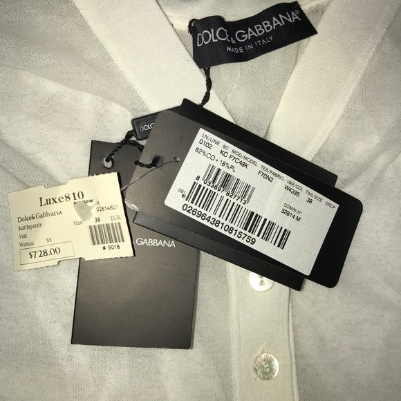 Dolce & Gabbana Women's White Top Size 4 NWT - Picture 3 of 3
