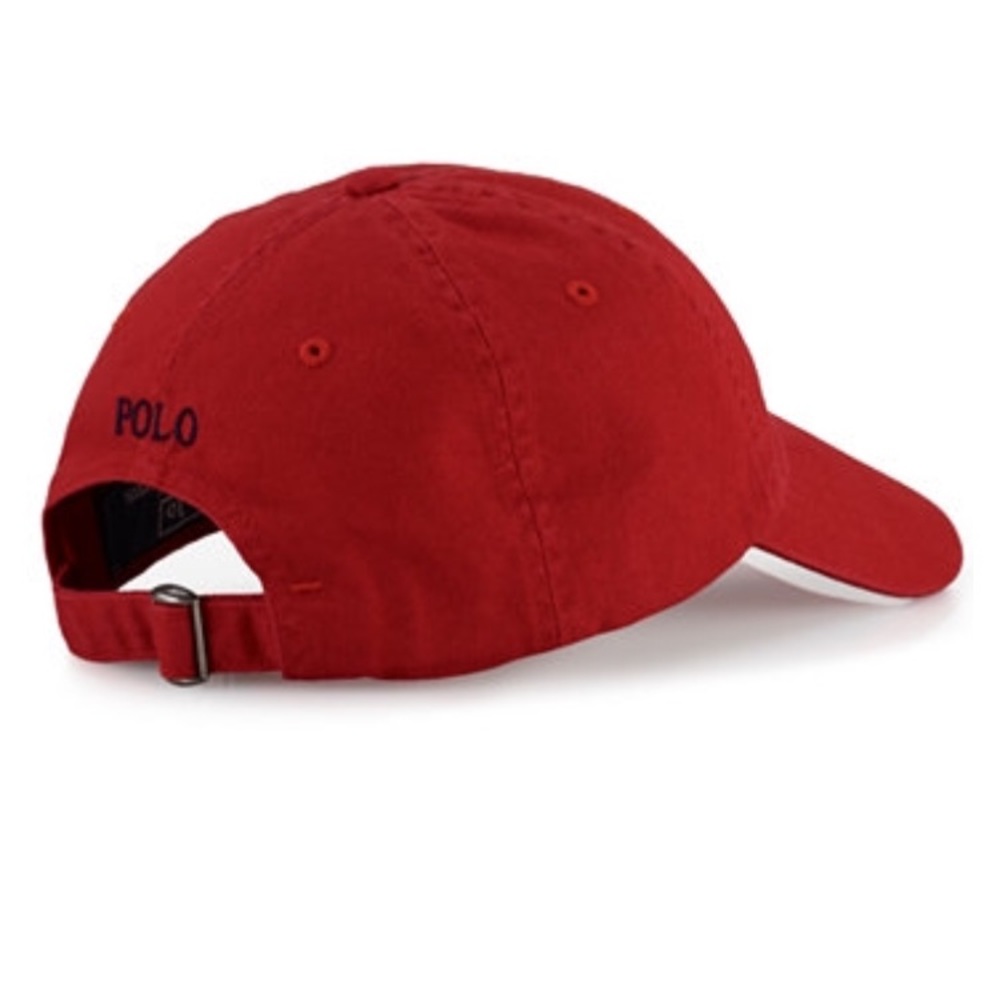 Red polo cap