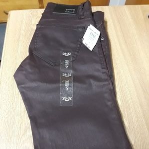 Men's Burgundy Denim Jeans