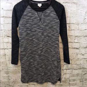 MERONA Midi Casual Straight Dress Gray & White