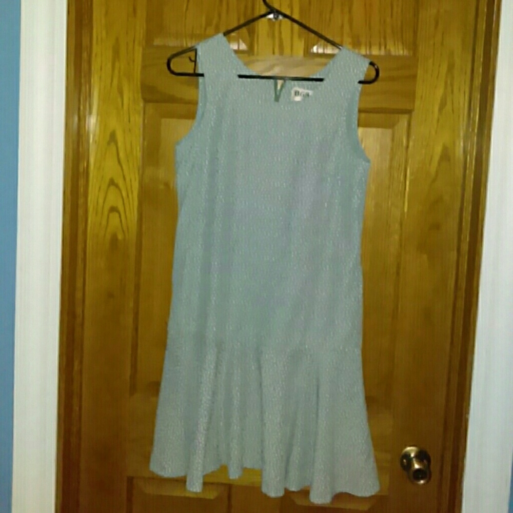 Mint green and Whit poka-dotted dress