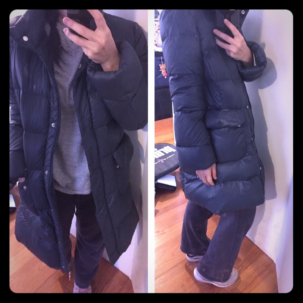 Calvin Klein navy blue packable down coat S