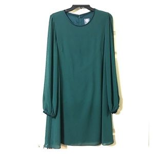 Vince Camuto sheer hunter green dress Sz12