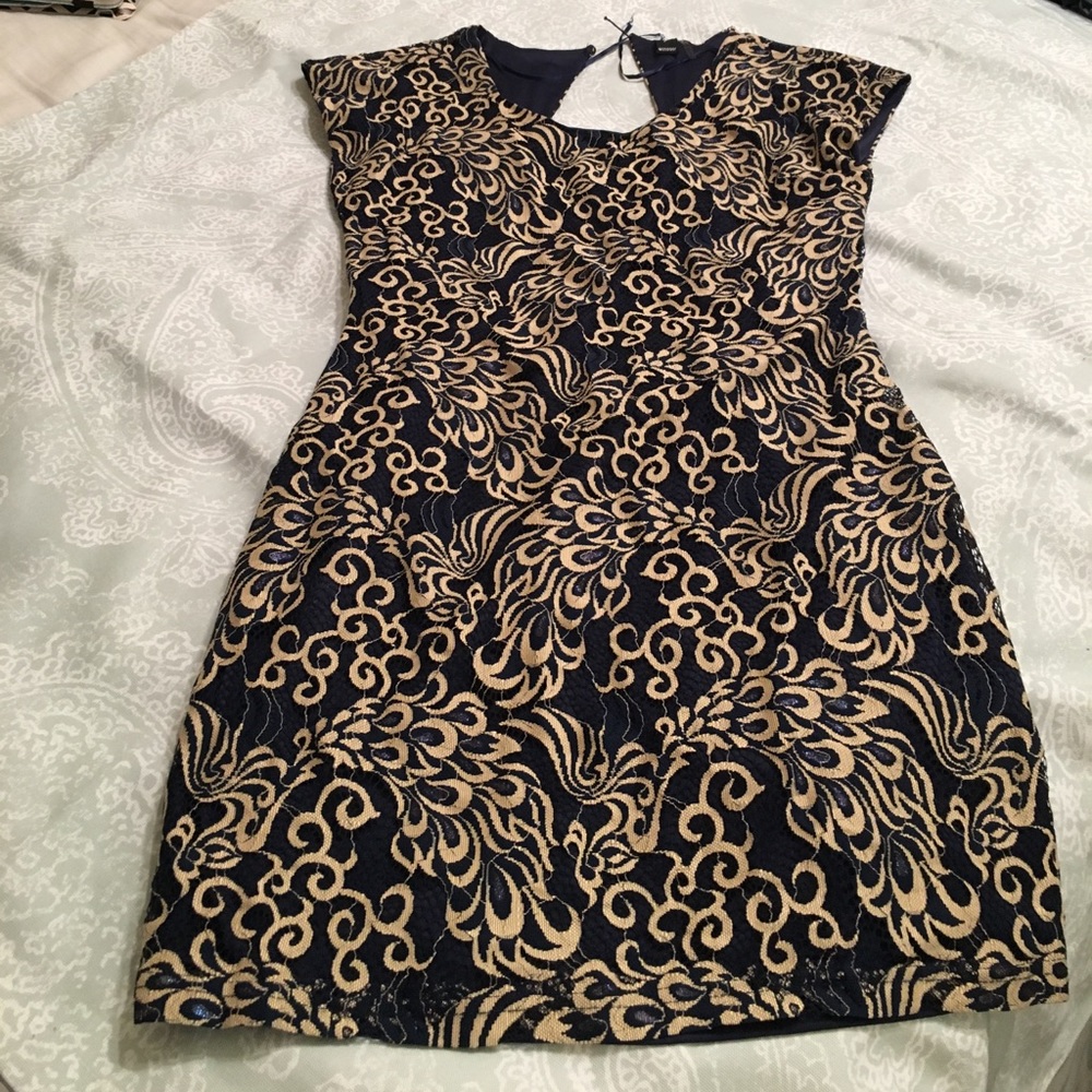 Gold and navy dress