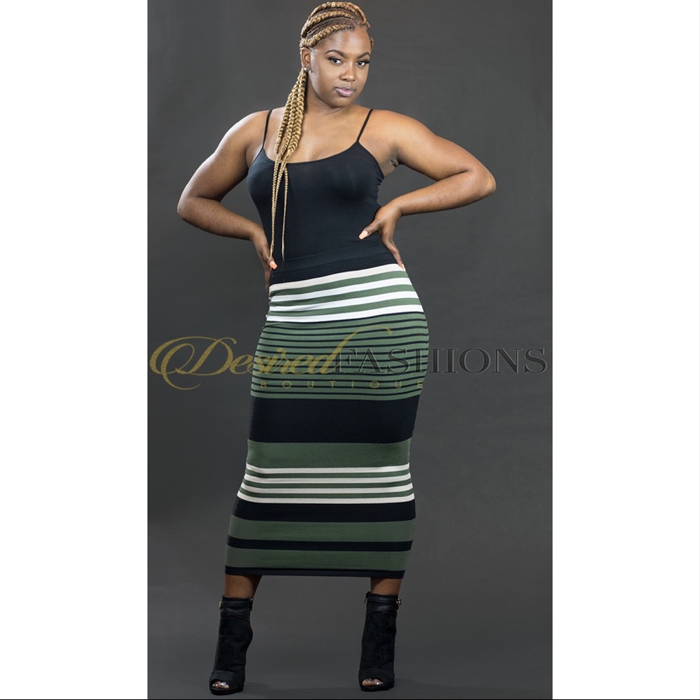 Stripe Me Down | Midi Skirt
