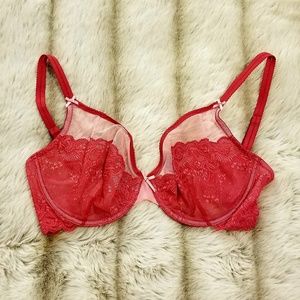 Red lace Victoria's Secret lingerie bra