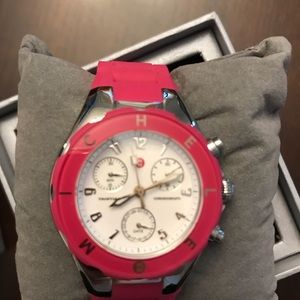Michele Tahitian jelly watch pink