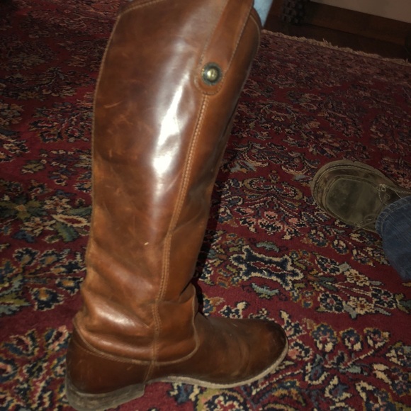 FRYE Melissa Button Cognac Washed Leather Pull up - Picture 3 of 6