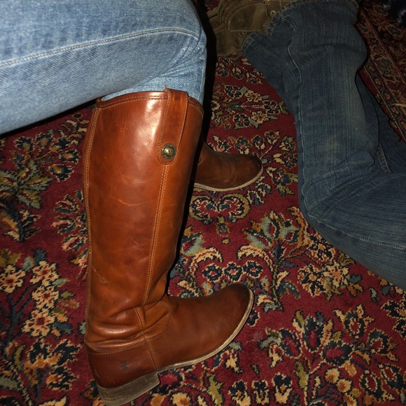 FRYE Melissa Button Cognac Washed Leather Pull up - Picture 4 of 6