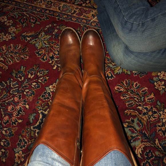 FRYE Melissa Button Cognac Washed Leather Pull up - Picture 6 of 6