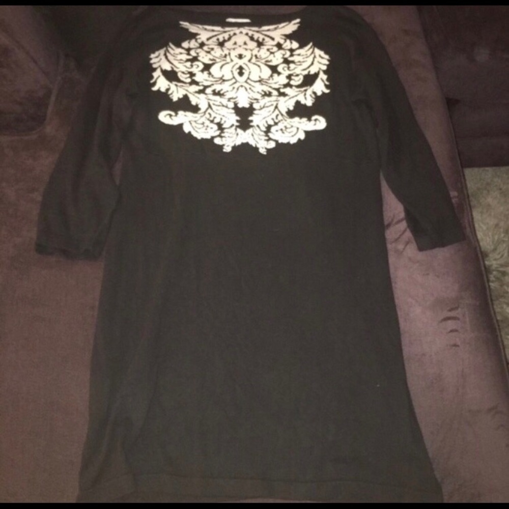 NY & Company Black/White sweater dress