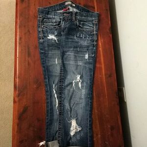 BKE distressed capris