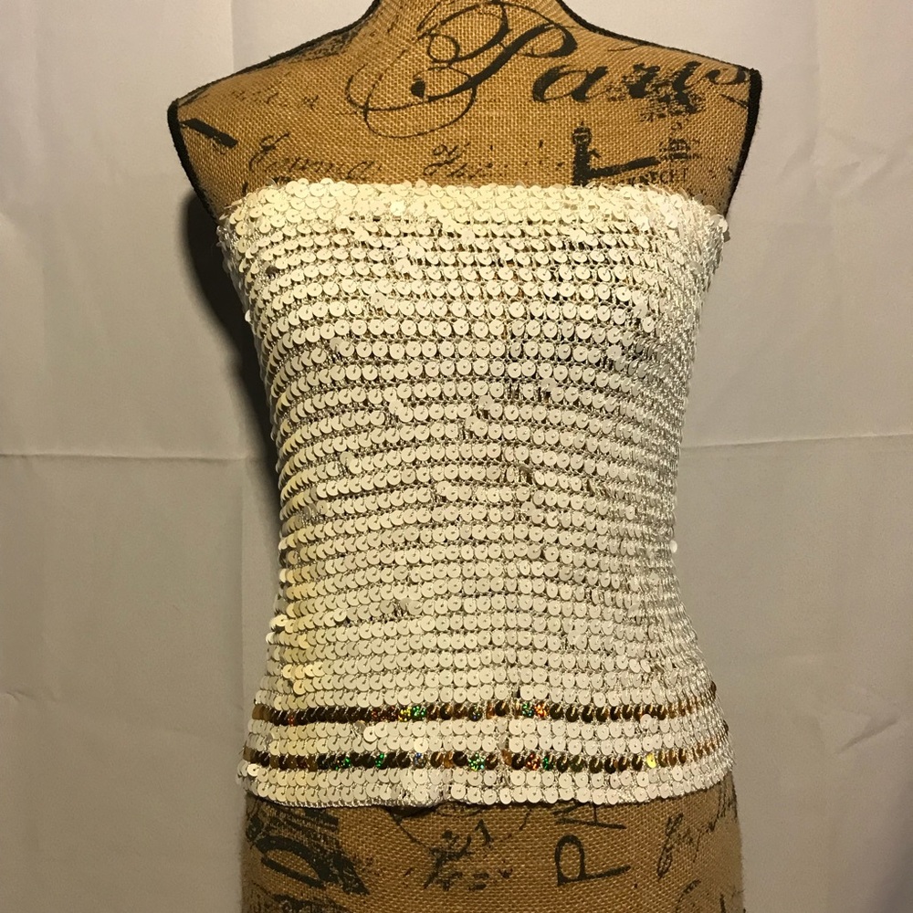 Sequined Anchor Bikini Top & Skirt