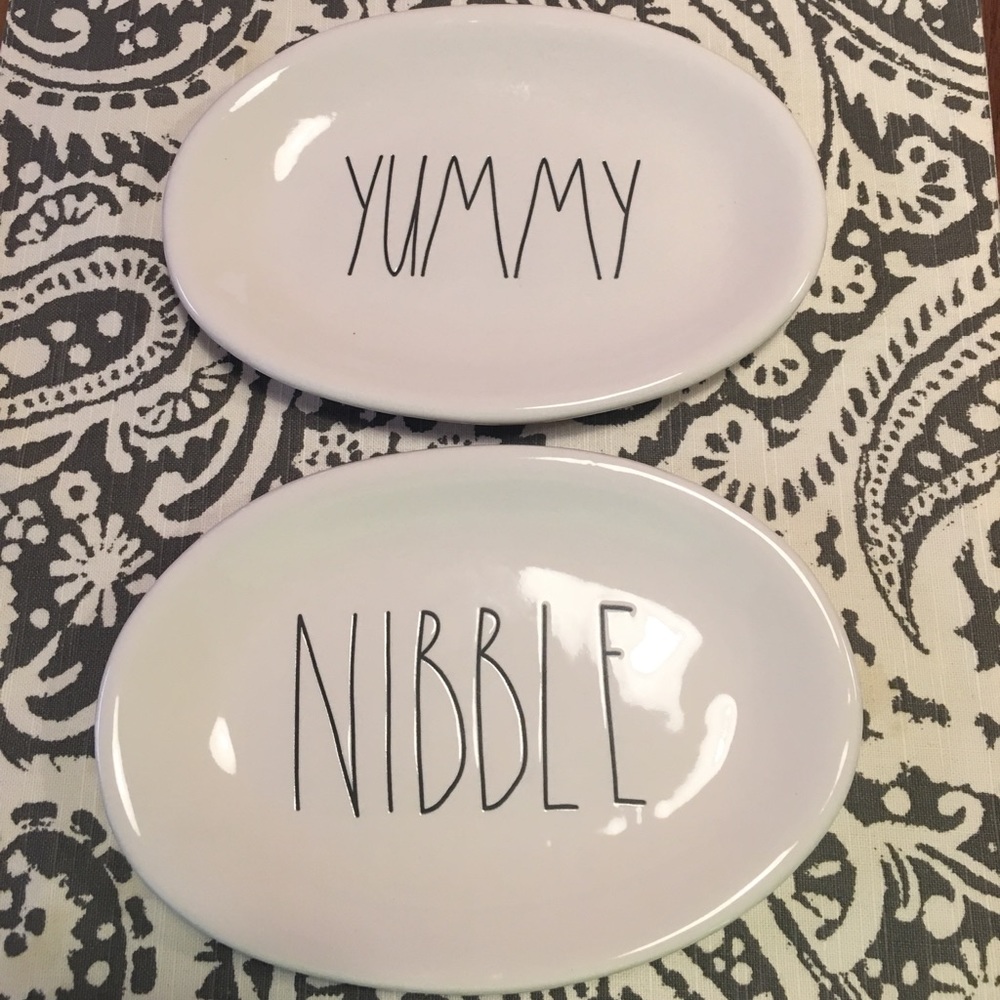 RAE DUNN OVALS-set of 2 brand new oval plates-RARE