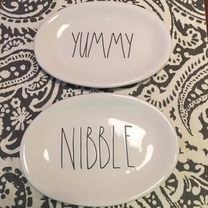 RAE DUNN OVALS-set of 2 brand new oval plates-RARE