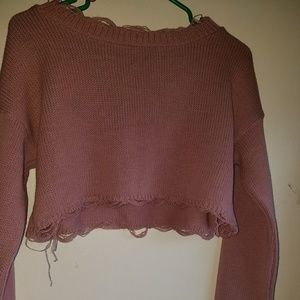 Rose Distressed Sweater