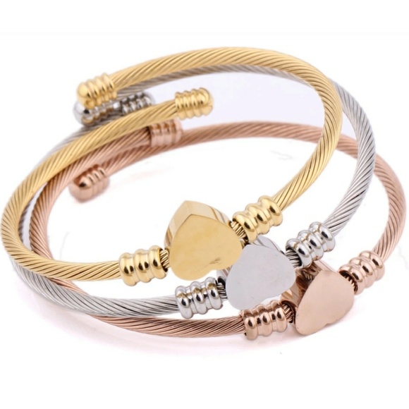 Heart design Unisex Gold plated bracelet - Picture 2 of 2