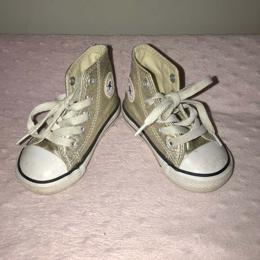 Toddler gold converse high top