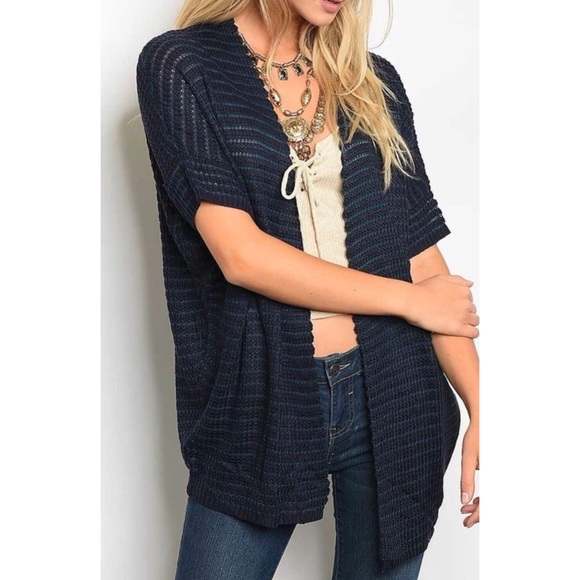 Blue Cardigan Sweater - Picture 1 of 2
