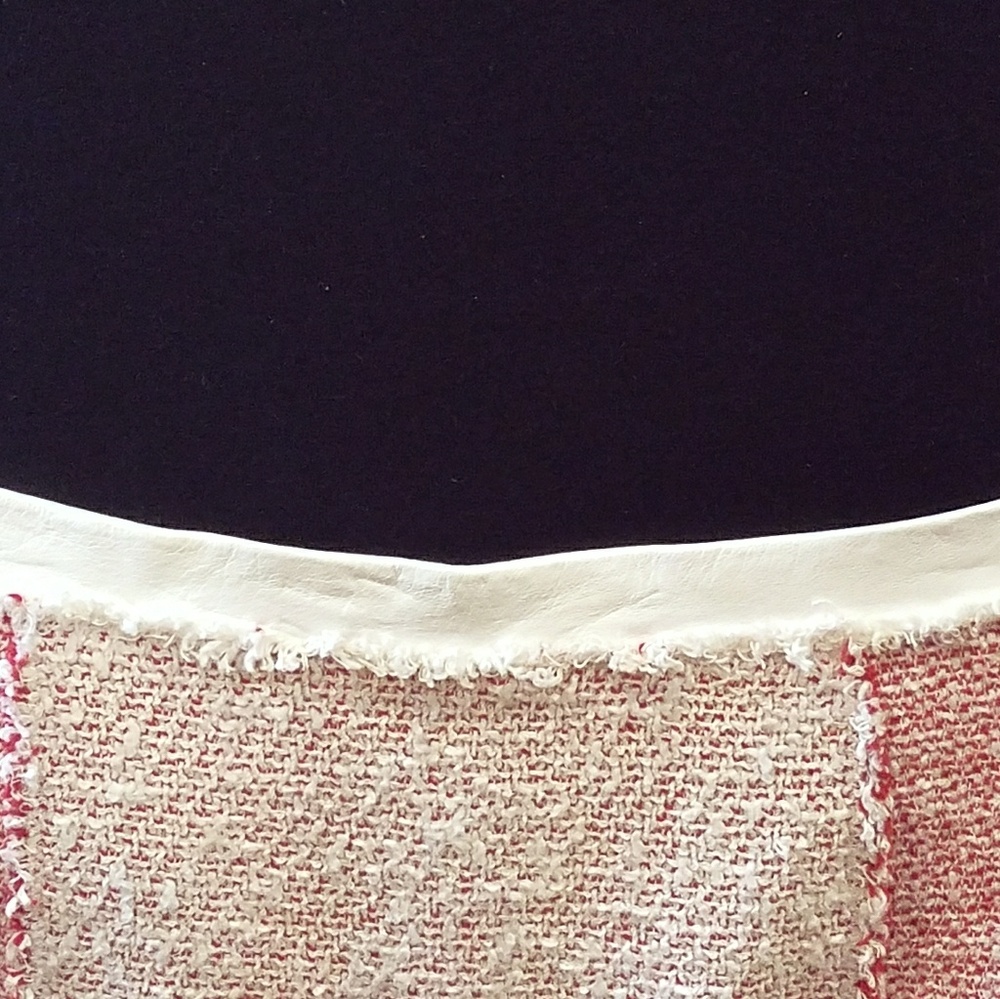 Rebecca Taylor Tweed & Leather Size 8 Pencil Skirt - Picture 3 of 7