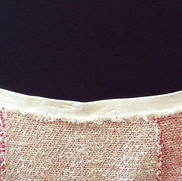 Rebecca Taylor Tweed & Leather Size 8 Pencil Skirt - Picture 3 of 7