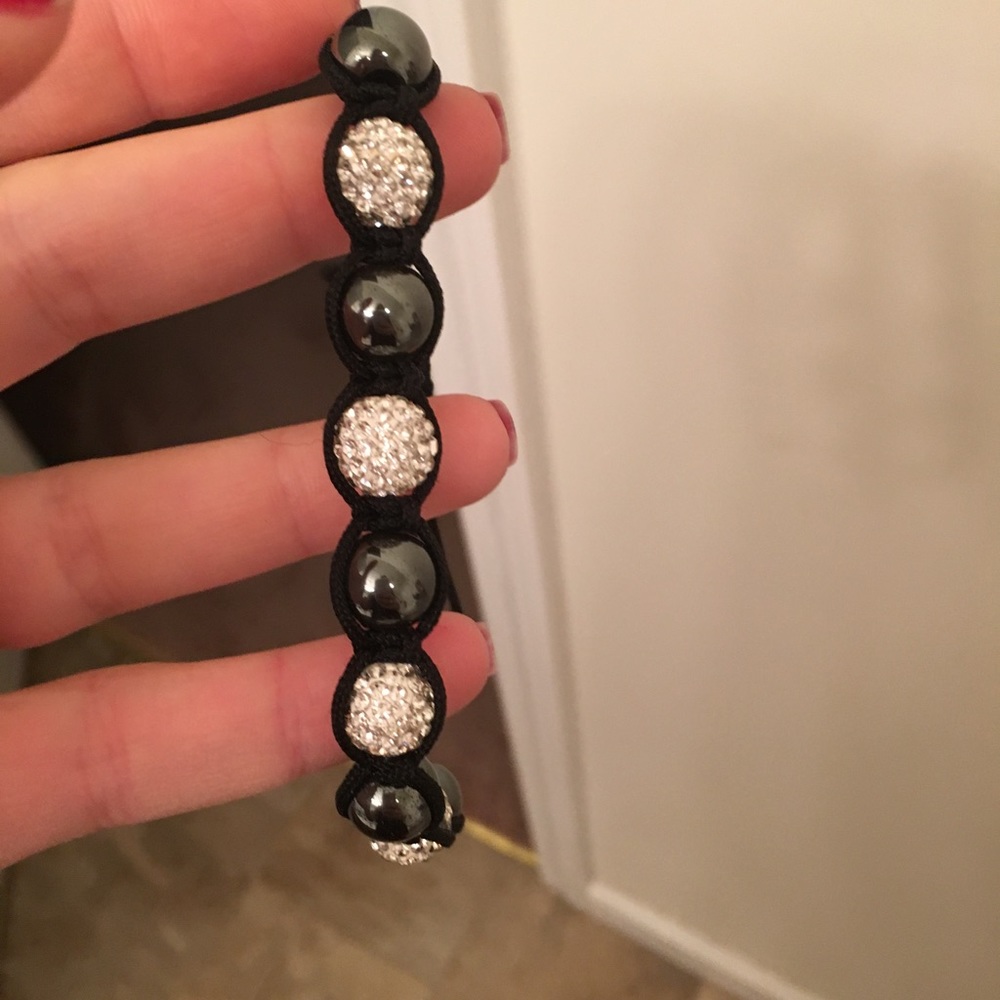 Black and silver shamballa bracelet