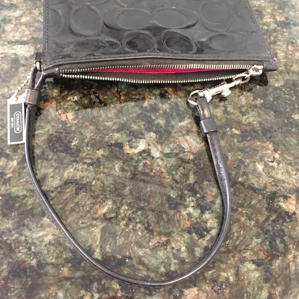 Vintage Coach Black Patent Leather Wristlet