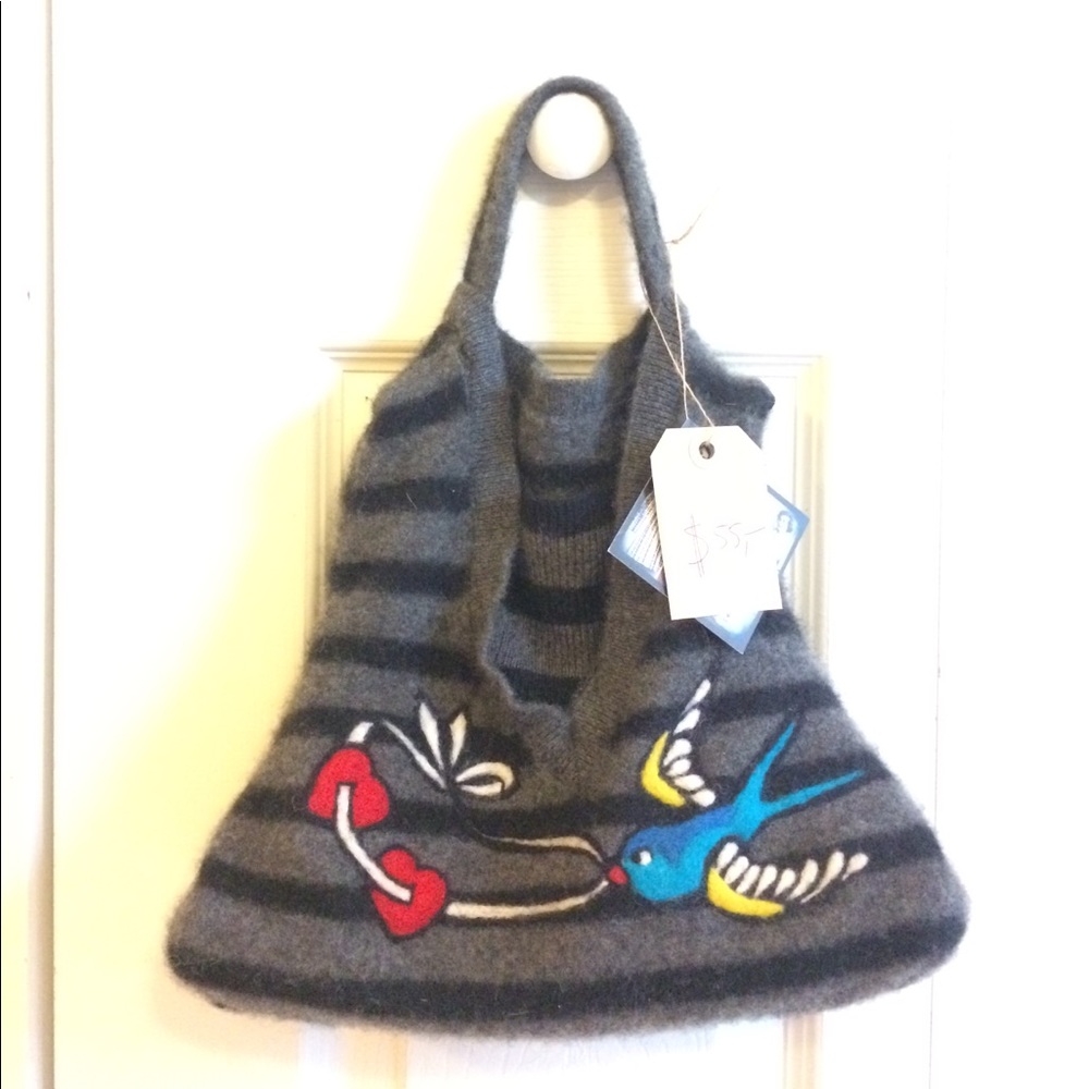 Sweater bag rockabilly style hand bag