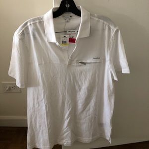 NWT Men’s White Calvin Klein Polo Size M