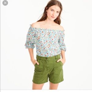 I.crew off shoulder floral liberty top. Size 00