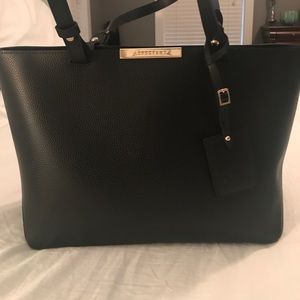 Black structured Longchamp tote
