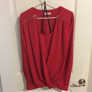 Calvin Klein red blouse