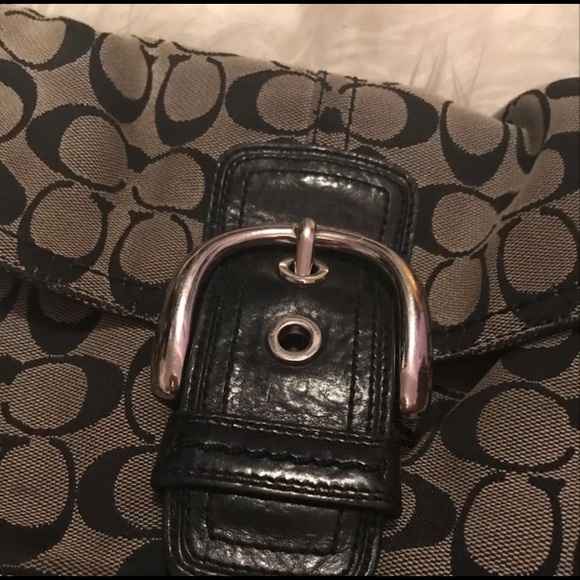 Coach Soho Black Signature Pocket Flap Bag - Picture 2 of 4