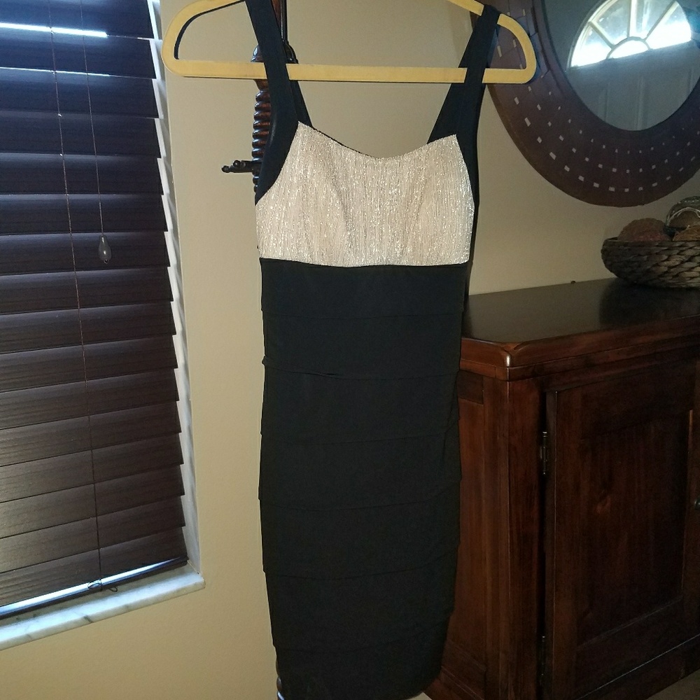 Black and Gold Bodycon Mini Dress size S