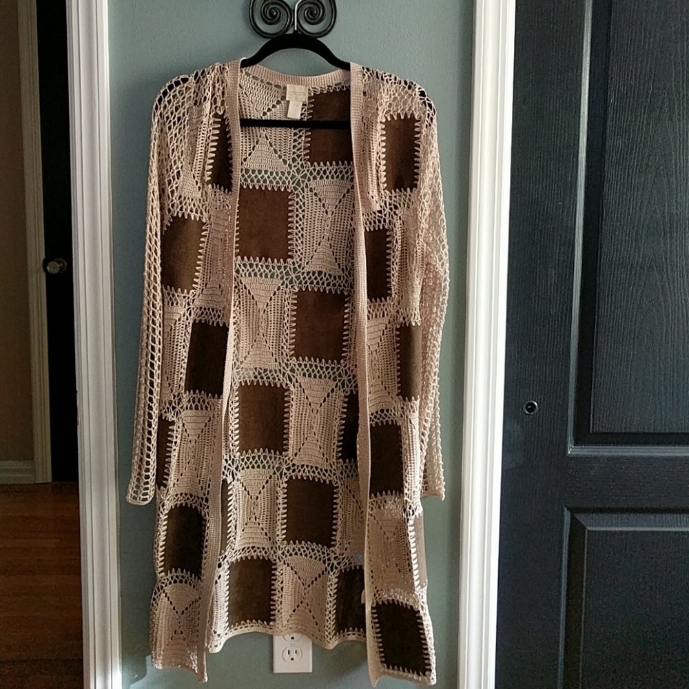 Chicos patchwork sweater/duster