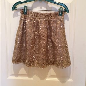 J crew gold  sequined skirt