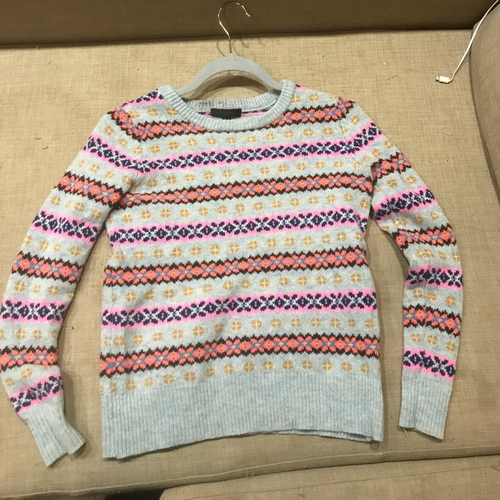 J.crew lambs wool ski sweater size xs