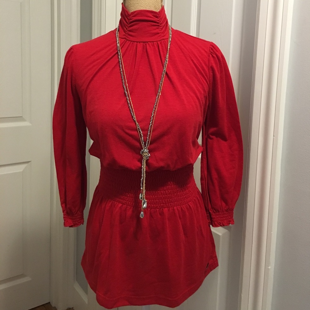 Candies Turtleneck Srunched Tunic Top