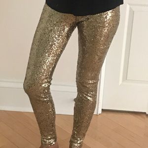 Glam sequin GOLD legging/pants XS