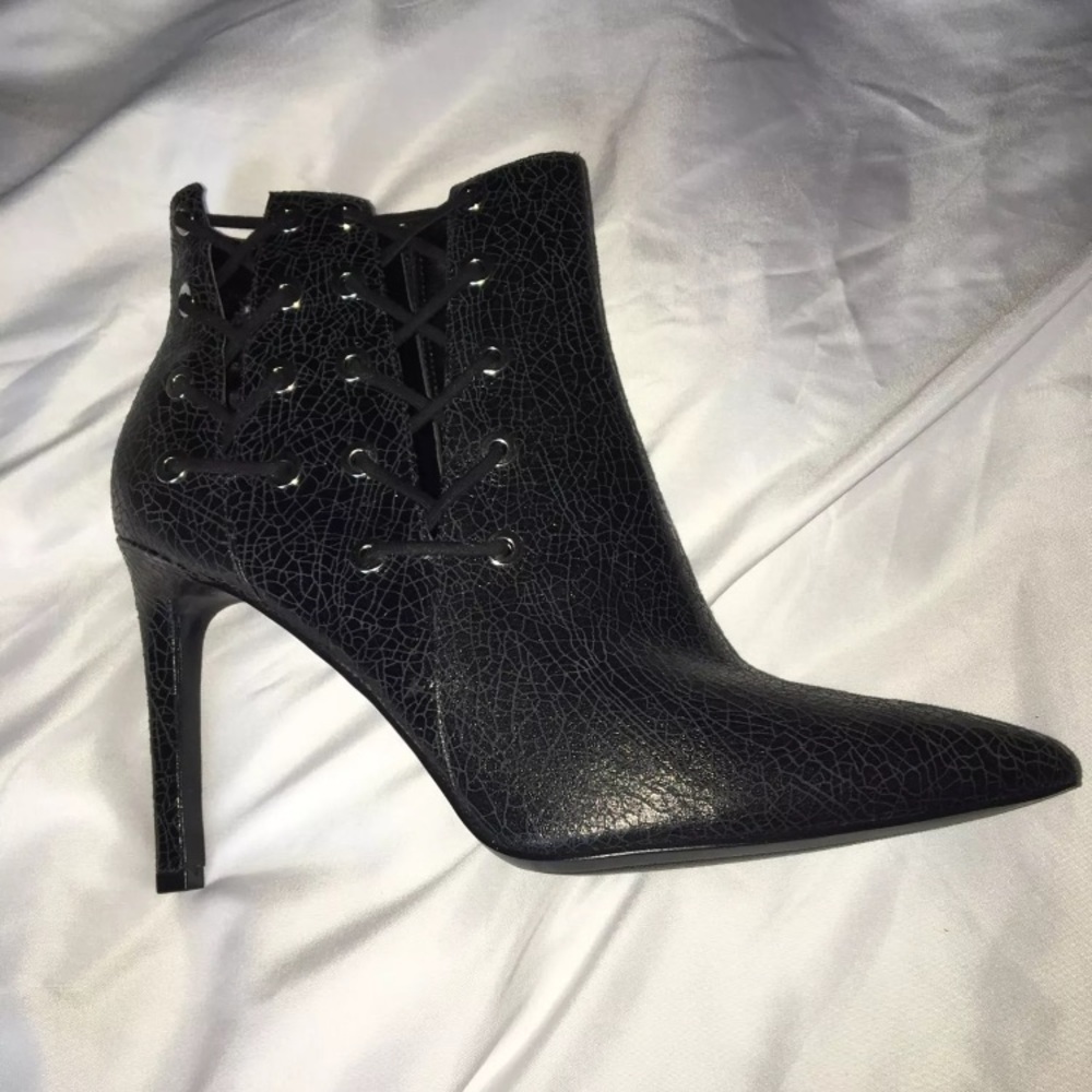 Black Pointed Toe Ankle Boots