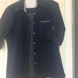 Blue denim shirt