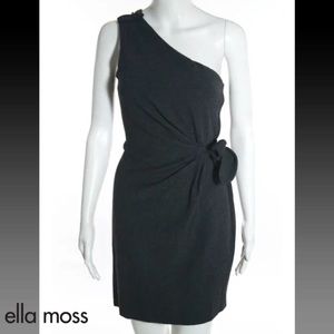 ELLA MOSS (ANTHRO) Gray Tie Side 1-Shoulder Dress