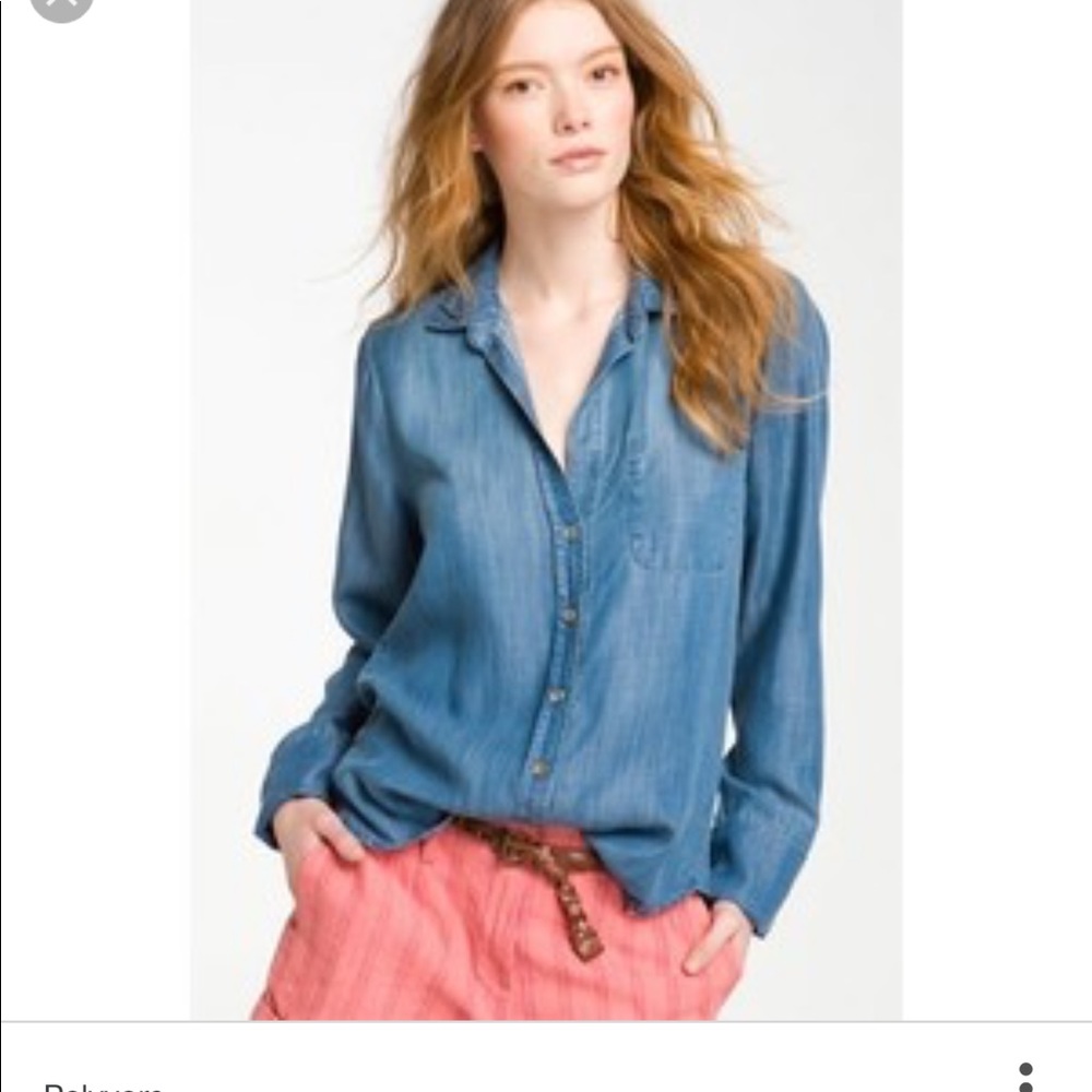 Anthropologie Clothstone blue denim Chambray sz S