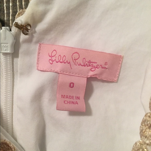 *SOLD* Lilly Pulitzer white and gold dress - Picture 5 of 6