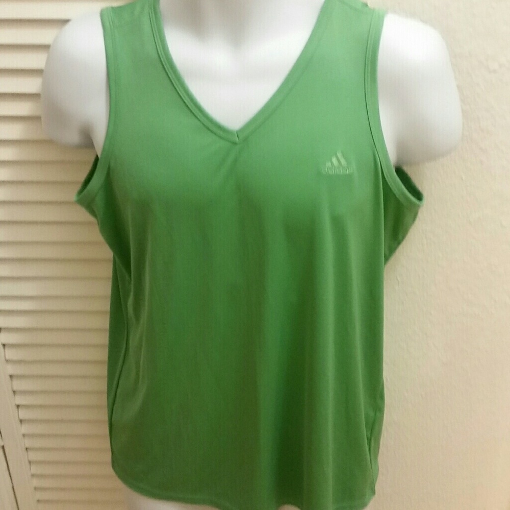 Adidas tank top Women's size Large beautiful green